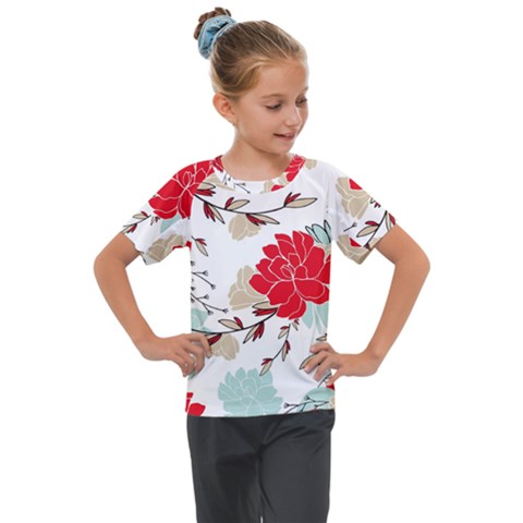 Floral Pattern  Kids  Mesh Piece Tee by Sobalvarro