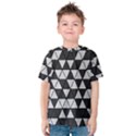 Black and White Triangles Pattern Kids  Cotton Tee View1