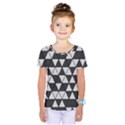 Black and White Triangles Pattern Kids  One Piece Tee View1