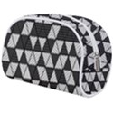 Black and White Triangles Pattern Makeup Case (Medium) View2