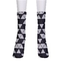 Black and White Triangles Pattern Men s Crew Socks View1