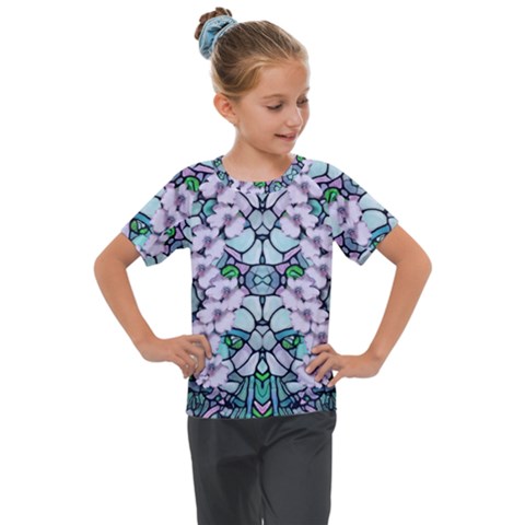 Paradise Flowers In Paradise Colors Kids  Mesh Piece Tee by pepitasart