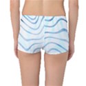 Faded Denim Blue Abstract Stripes on White Boyleg Bikini Bottoms View2