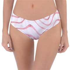 Pink Abstract Stripes On White Reversible Classic Bikini Bottoms by SpinnyChairDesigns