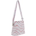 Pink Abstract Stripes on White Zipper Messenger Bag View1