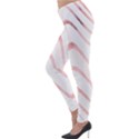 Pink Abstract Stripes on White Lightweight Velour Leggings View3