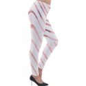 Pink Abstract Stripes on White Lightweight Velour Leggings View4