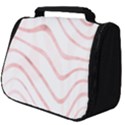 Pink Abstract Stripes on White Full Print Travel Pouch (Big) View1