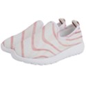 Pink Abstract Stripes on White Kids  Slip On Sneakers View2