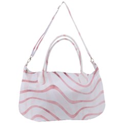 Pink Abstract Stripes On White Removal Strap Handbag by SpinnyChairDesigns