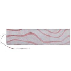 Pink Abstract Stripes On White Roll Up Canvas Pencil Holder (l) by SpinnyChairDesigns