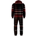 Red Black White Plaid Stripes Hooded Jumpsuit (Men)  View2