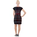 Red Black White Plaid Stripes Cap Sleeve Bodycon Dress View2