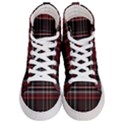 Red Black White Plaid Stripes Men s Hi-Top Skate Sneakers View1