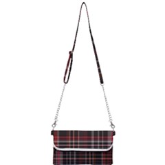 Red Black White Plaid Stripes Mini Crossbody Handbag by SpinnyChairDesigns