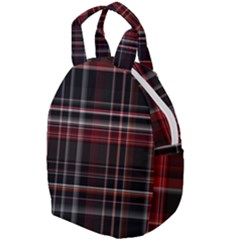 Red Black White Plaid Stripes Travel Backpacks by SpinnyChairDesigns