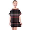 Red Black White Plaid Stripes Kids  One Piece Chiffon Dress View1