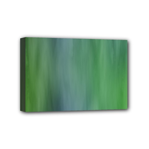 Green Blue Gradient Batik Mini Canvas 6  X 4  (stretched) by SpinnyChairDesigns