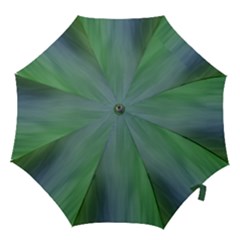 Green Blue Gradient Batik Hook Handle Umbrellas (small) by SpinnyChairDesigns