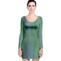 Green Blue Gradient Batik Long Sleeve Velvet Bodycon Dress View1