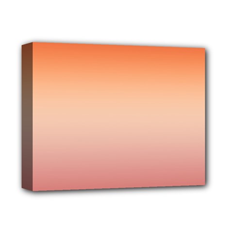 Vermilion Coral Sunset Gradient Ombre Deluxe Canvas 14  X 11  (stretched) by SpinnyChairDesigns