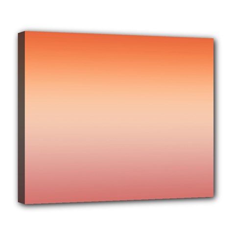 Vermilion Coral Sunset Gradient Ombre Deluxe Canvas 24  X 20  (stretched) by SpinnyChairDesigns