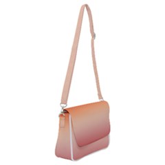 Vermilion Coral Sunset Gradient Ombre Shoulder Bag With Back Zipper by SpinnyChairDesigns