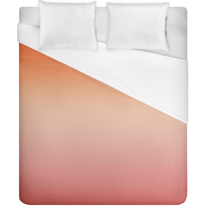 Vermilion Coral Sunset Gradient Ombre Duvet Cover (California King Size)