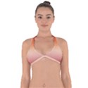 Vermilion Coral Sunset Gradient Ombre Halter Neck Bikini Top View1