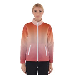 Vermilion Coral Sunset Gradient Ombre Winter Jacket by SpinnyChairDesigns