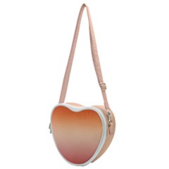 Vermilion Coral Sunset Gradient Ombre Heart Shoulder Bag by SpinnyChairDesigns