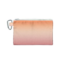 Vermilion Coral Sunset Gradient Ombre Canvas Cosmetic Bag (small) by SpinnyChairDesigns