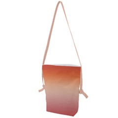 Vermilion Coral Sunset Gradient Ombre Folding Shoulder Bag by SpinnyChairDesigns