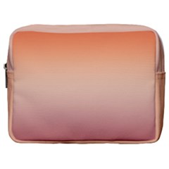 Vermilion Coral Sunset Gradient Ombre Make Up Pouch (large) by SpinnyChairDesigns