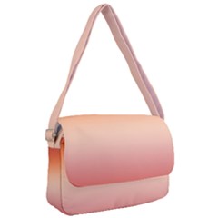 Vermilion Coral Sunset Gradient Ombre Courier Bag by SpinnyChairDesigns