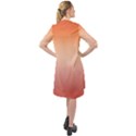 Vermilion Coral Sunset Gradient Ombre Long Sleeve Mini Shirt Dress View2