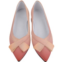 Vermilion Coral Sunset Gradient Ombre Women s Bow Heels by SpinnyChairDesigns