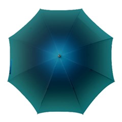 Blue Teal Green Gradient Ombre Colors Golf Umbrellas by SpinnyChairDesigns