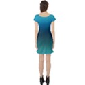 Blue Teal Green Gradient Ombre Colors Short Sleeve Skater Dress View2