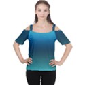 Blue Teal Green Gradient Ombre Colors Cutout Shoulder Tee View1