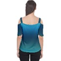 Blue Teal Green Gradient Ombre Colors Cutout Shoulder Tee View2