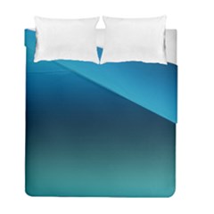 Blue Teal Green Gradient Ombre Colors Duvet Cover Double Side (full/ Double Size) by SpinnyChairDesigns