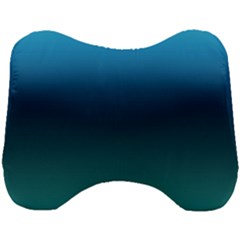 Blue Teal Green Gradient Ombre Colors Head Support Cushion by SpinnyChairDesigns