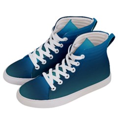 Blue Teal Green Gradient Ombre Colors Women s Hi-top Skate Sneakers by SpinnyChairDesigns