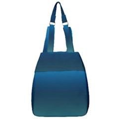 Blue Teal Green Gradient Ombre Colors Center Zip Backpack by SpinnyChairDesigns