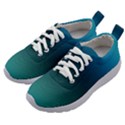 Blue Teal Green Gradient Ombre Colors Kids Athletic Shoes View2