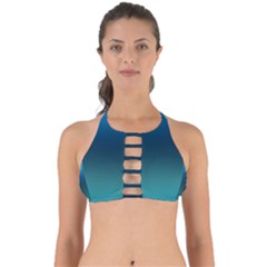 Blue Teal Green Gradient Ombre Colors Perfectly Cut Out Bikini Top by SpinnyChairDesigns