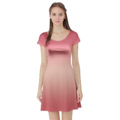 Pink Blush Gradient Ombre Colors Short Sleeve Skater Dress by SpinnyChairDesigns