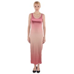 Pink Blush Gradient Ombre Colors Fitted Maxi Dress by SpinnyChairDesigns