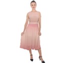 Pink Blush Gradient Ombre Colors Midi Tie-Back Chiffon Dress View1